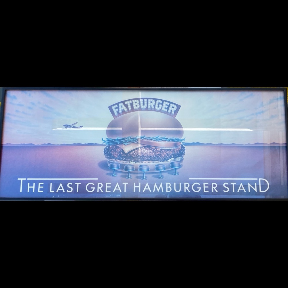 Framed Vintage 1970s FATBURGER Poster